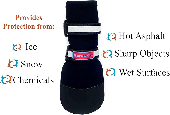 All Weather Neoprene Paw Protector Dog Boots with Reflective Straps in 5 Sizes! (XXL (4.5x4.5 in.))
