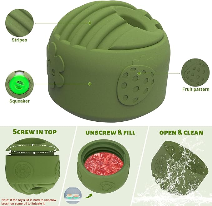 Interactive Dog Toy for Large Dogs (20-140 lbs) 2PACK- Durable Freezable Rubber Chew Toy, Mint Scent, Anxiety Relief Puzzle, Treat Dispenser, Easy to Clean, Long-Lasting, Low-Mess Design