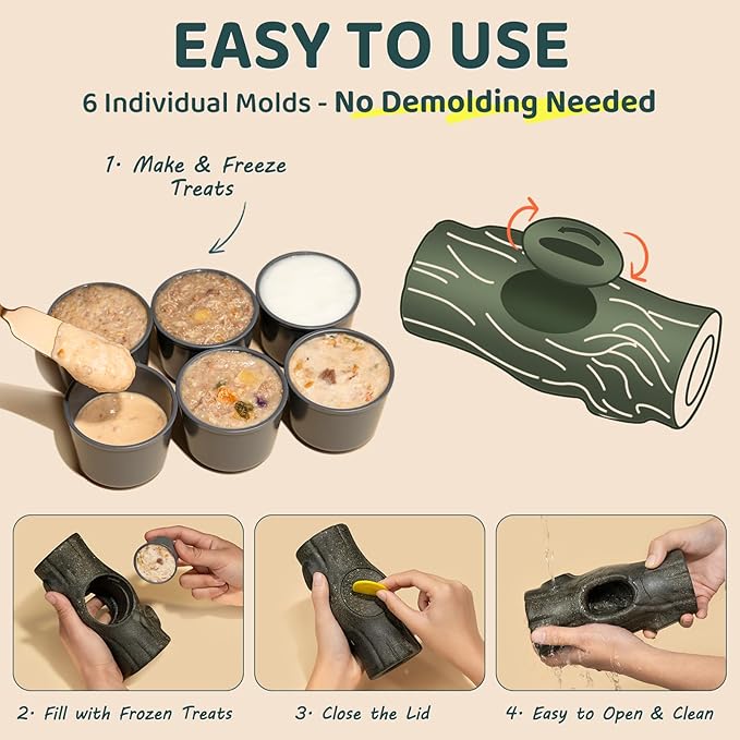 Interactive Dog Toys for Aggressive Chewers, Long-Lasting Frozen Dogs Treat Holder to Keep Them Busy, Indestructible Dog Enrichment Toys - Reduce Anxiety, Safe for Large and XL Breed