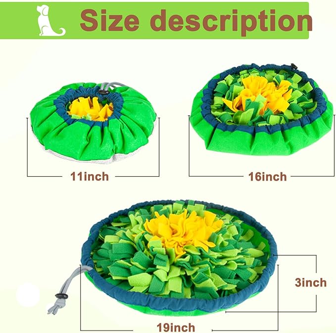 Snuffle Mat for Dogs Sniffing Feeding Mat,Dog Snuffle Mat Slow Feeding Bowl Dog Anti-Slip Nose，Adjustable Digging Toys Encourages Natural Foraging Skills and Mental Stimulation