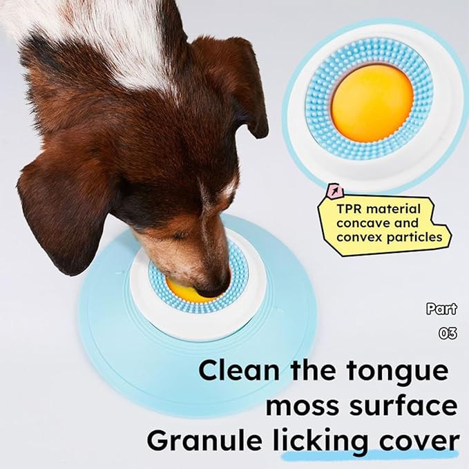 Dog Cat Licks Toys for Liquid Food, Anxieties Relief Slow Feeder Dog Lick Ball Treat Dispenser, Non-Slip Licking Bowl Enrichment Toys to Keep Them