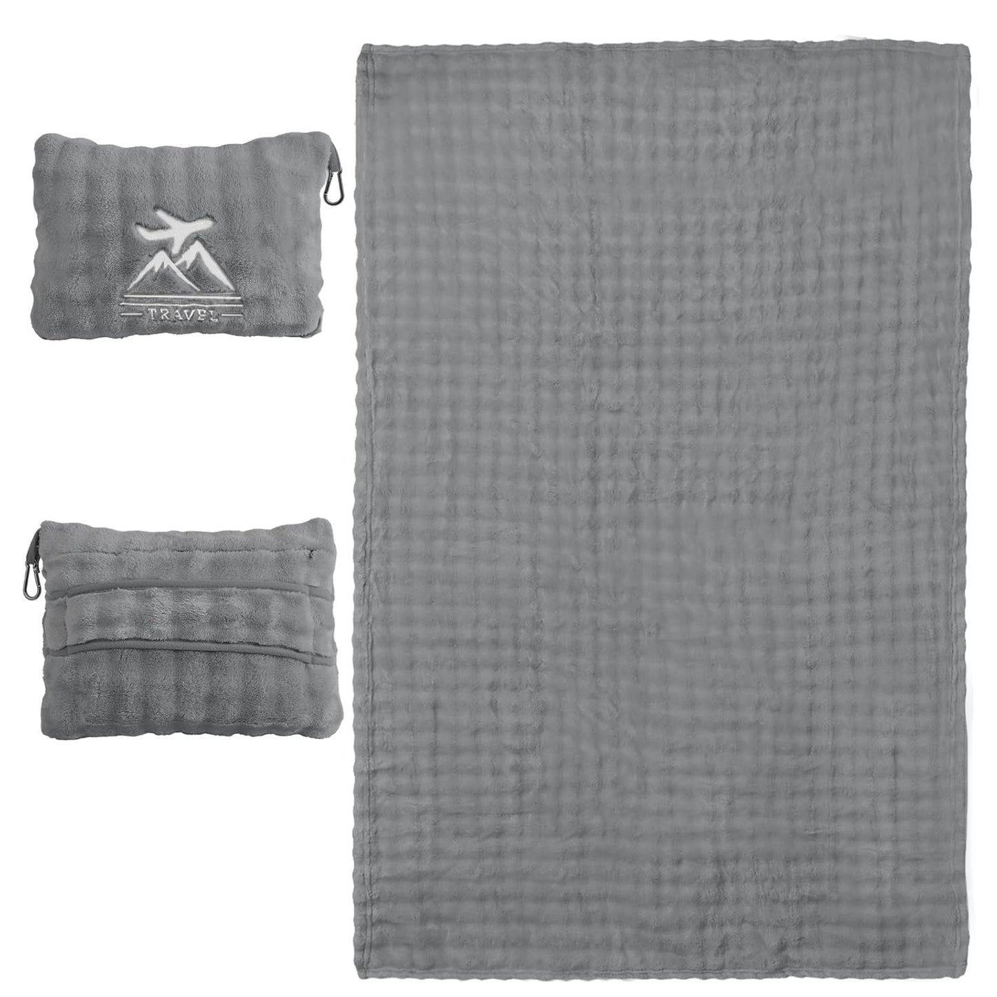 Travel Blanket and Pillow-2-in-1, Ultra-Soft&Compact | Travel Comfort - Image 1