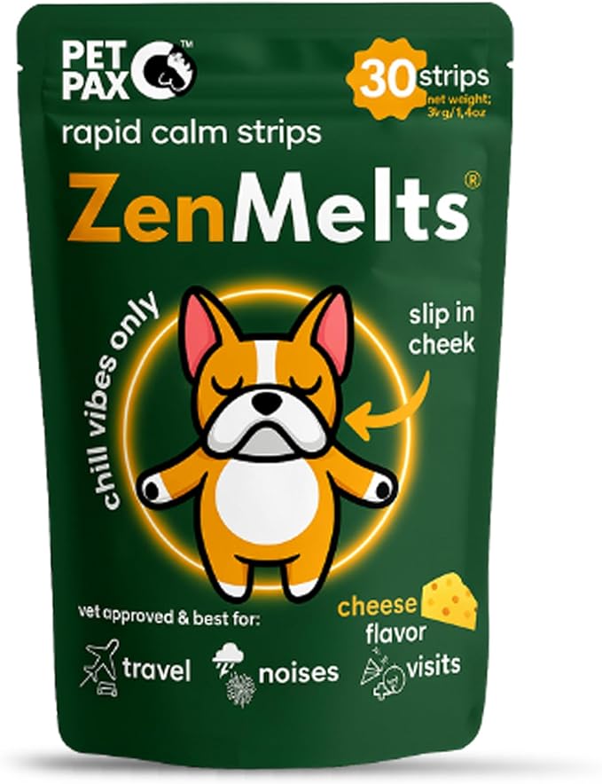 Calming Strips for Dogs–Dog Anxiety Relief & Sleep Aid with Melatonin, Chamomile & L-Theanine–Easier and Faster Than Dog Calming Chews – Supports Fireworks, Travel & Stress (30 Pack).