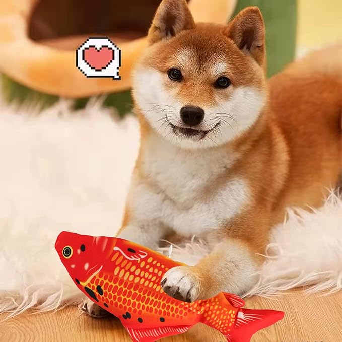 Realistic Flopping Fish Dog Chew Toy - Electric Moving Interactive Pet Toy for Small Medium Dogs, Chew Rocking Toy for Indoor Outdoor Exercise