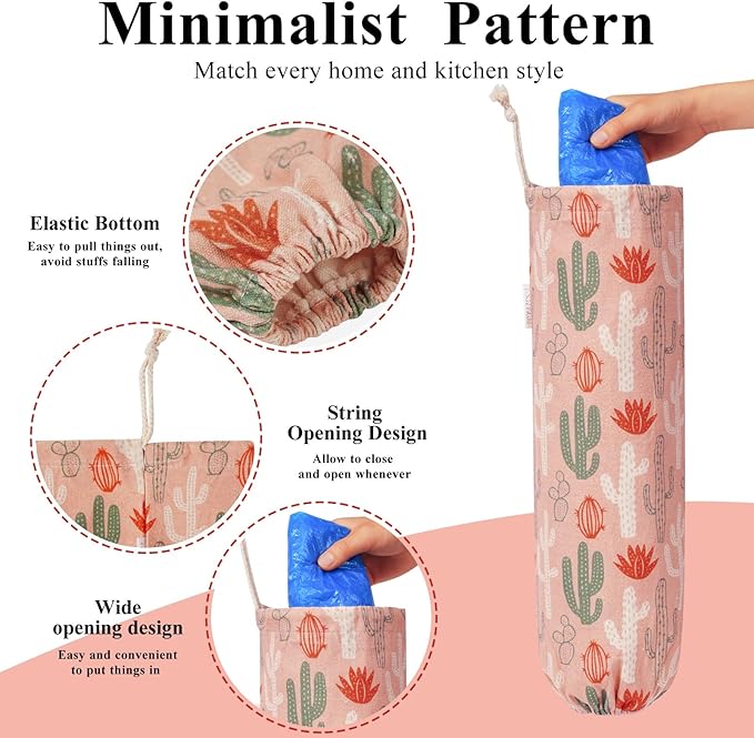 TOGETRUE Plastic Bag Holder, Wall Mount Plastic Bag Organizer Dispenser, Heavy Duty Grocery Bag Storage Holder for Home Kitchen Camper