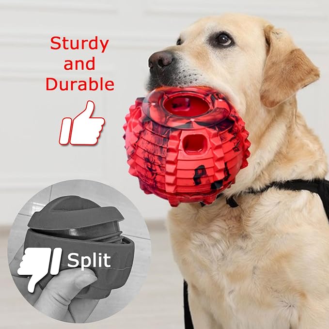 XHX Long-Lasting Interactive Dog Toy Safe for Small Dogs 10-25 lbs(Small, Red and Black)