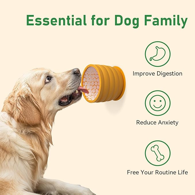 Silicone Slow Feeder Dog Bowl Frozen Dog Treat Holder for Puppy Small & Medium Dogs 20oz Capacity