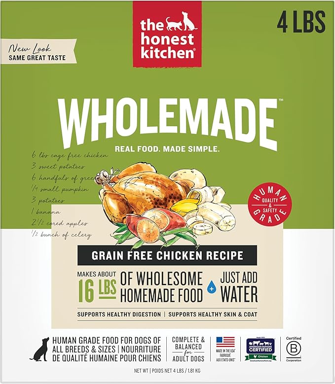 The Honest Kitchen Wholemade™ Dehydrated Grain Free Chicken Dog Food, 4 lb Box