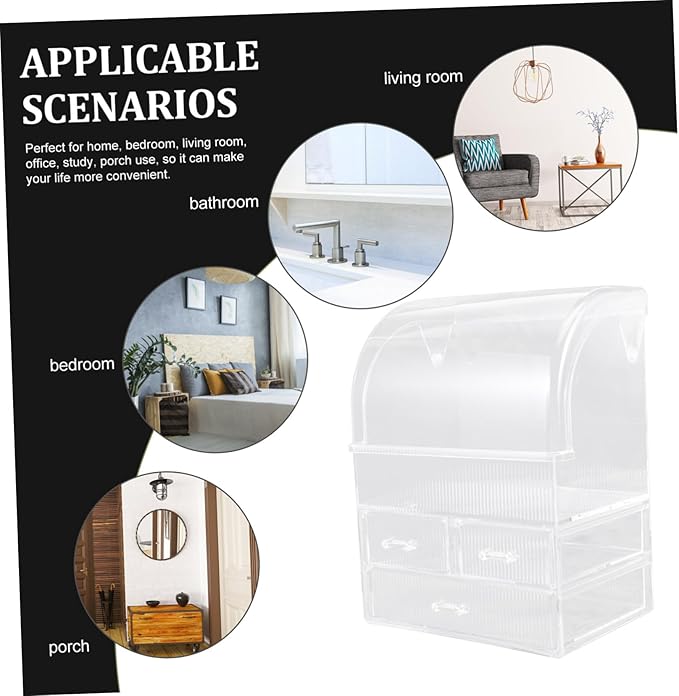 Acrylic Makeup Organizer Box Drawers Desk Organizer Cosmetic Storage Bins