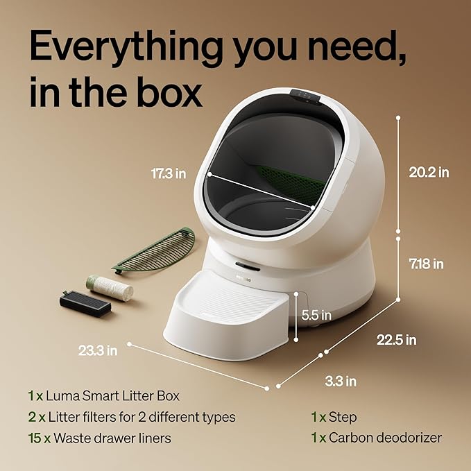 PETLIBRO Automatic Litter Box with AI-Camera Waste Analysis, Auto Odor-Control Self Cleaning Litter Box, Large Open-Top Luma Smart Litterbox with Multi-Cats Recognition, Usage Tracking, Safety Sensors