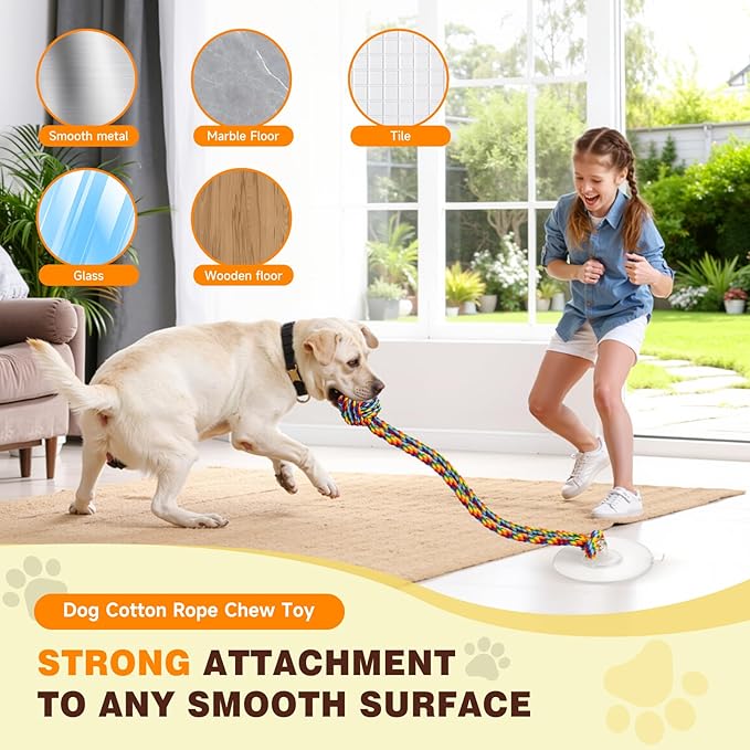 Interactive Dog Toys to Keep Them Busy, Tug of War, Dog Enrichment Toys for Aggressive Chewers, Puppy Teething Toys,Durable Rope & Chew Ball, Indoor Toys Small Medium Dogs，Rainbow