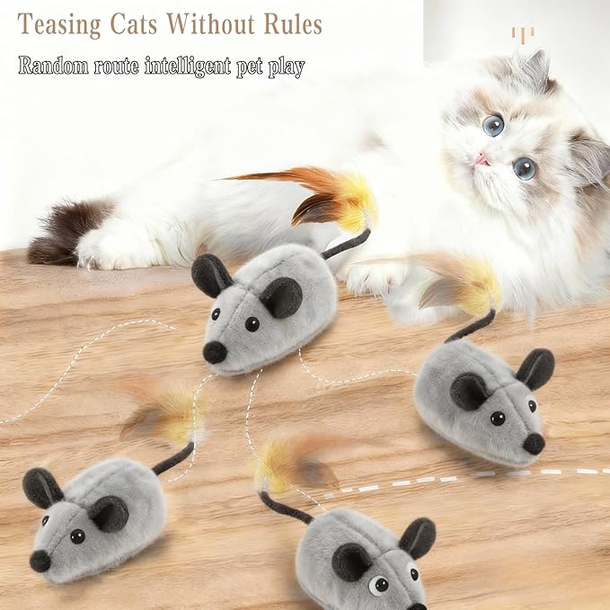 Cat Mouse Toy Remote Control Cat Toy Moving Interactive Cat Toys for Indoor Cats Interactive for Cats Hunting Cat Mice Toys