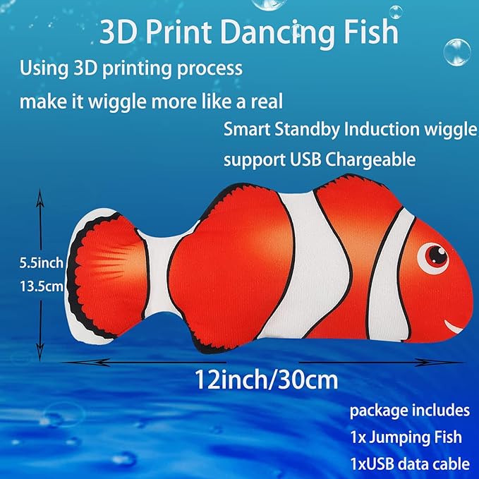 Realistic Flopping Fish Dog Chew Toy - Electric Moving Interactive Pet Toy for Small Medium Dogs, Chew Rocking Toy for Indoor Outdoor Exercise