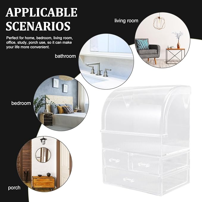 Acrylic Makeup Organizer with Drawers Large Capacity Desktop Storage Box for Cosmetics Stylish Design for Tidy Vanity Easy Access to Makeup Essentials and