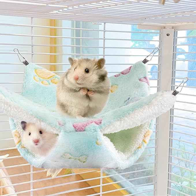 4 Pcs of Rat Hammocks Small Animal Hammock Rat Hanging Bed Guinea Pig Hammock Guinea Pig Accessories for Small Animals Cage Chinchilla Parrot Sugar Glider Ferret Squirrel