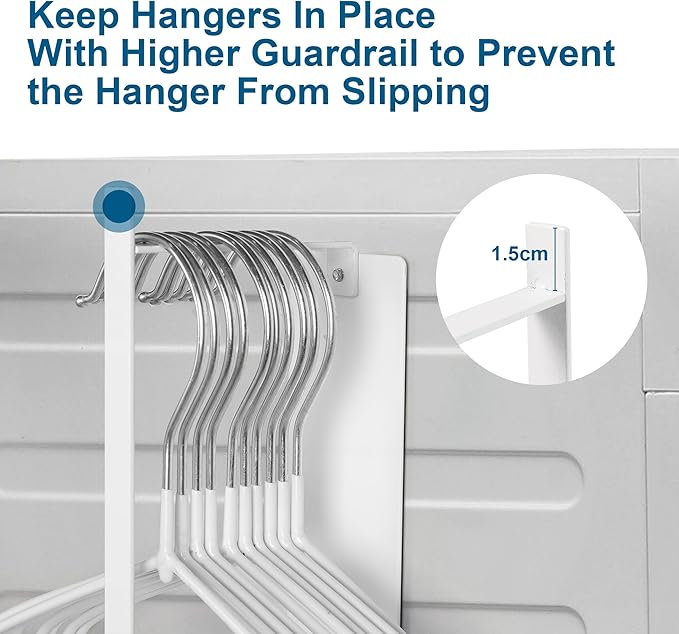 EASTTOWEST Magnetic Hanger Organizer Stacker,Clothes Hanger Storage Rack,Hanger Holder for Closet Laundry Room Washing Machine,White