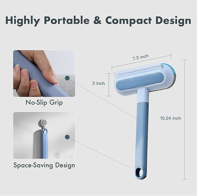 Dog Hair Remover for Car, Complete 3 in 1 Pet Hair Detailer Brush - Auto Detailing Tool for Car and Home Removes Hair from Car Seats, Carpets, and Couches, Reusable Fur Cleaning Solution