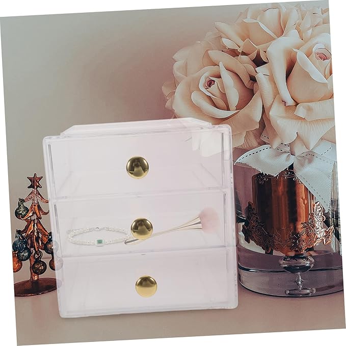 Stackable Three-layer Drawer Storage Box Modern Makeup Organizer Desktop Sundry Organizer Kitchen Countertop Lids
