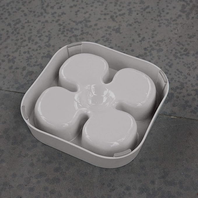 Healthy Slow Feeding Dog Bowl for French Bulldog -Slow Feeder Dog Bowl No Chocking Dog Cat Food Water Bowl with Four-Leaf Clover Pattern (Grey)