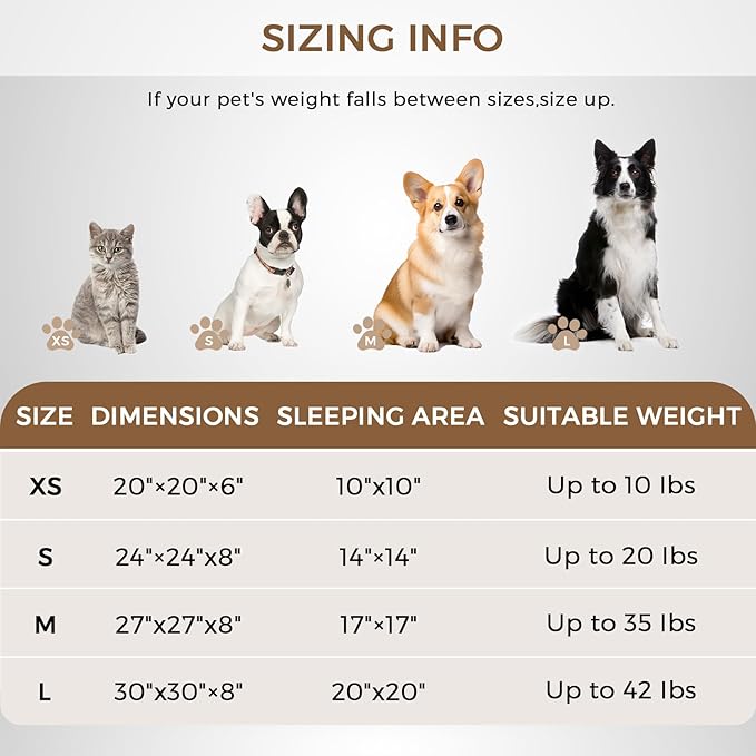 Calming Dog Bed & Cat Bed for Indoor Cats, Medium Size Washable Anti-Slip Anti-Anxiety Donut Dog Beds for Small Dogs & Cats, Fluffy Plush Cozy Round Dogs Beds(20 Inch, Dark Brown)