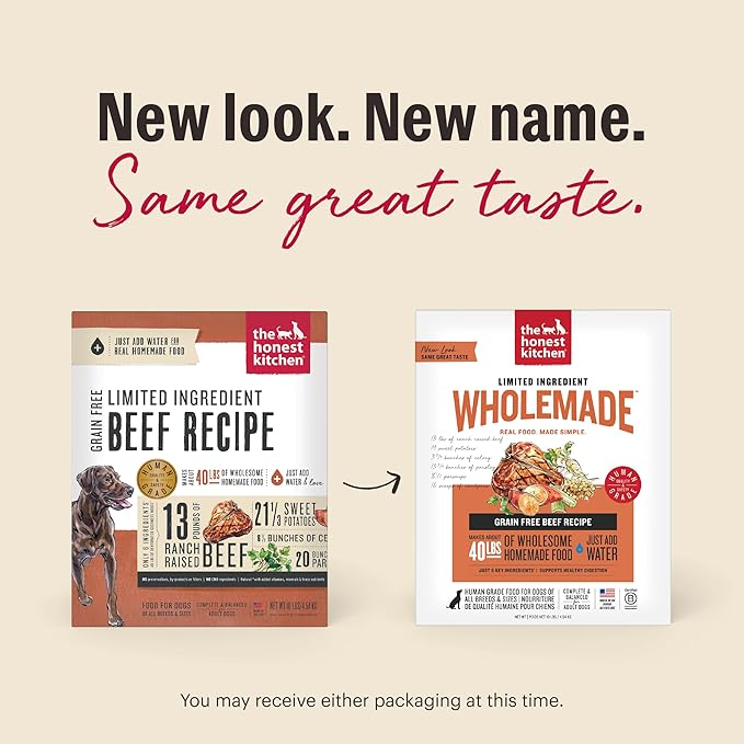 The Honest Kitchen Wholemade™ Limited Ingredient Beef Dehydrated Dog Food, 10 lb Box