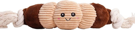Squeaky Dog Plush Toy, Bakery Bite_Stick Collection, 12", for Various Sized Dogs (Croissant, Large)