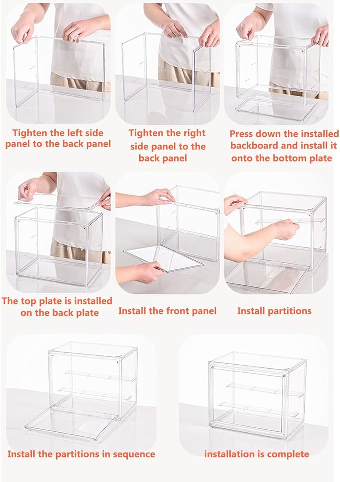 Clear Plastic Stackable Storage Bins, Clear Shoe Box, Dustproof Book & Cosmetic Display Cases, Large Figures Collectibles Showcase, Shoe Storage Boxes, Bag Organizer (2, TransparentXL-2 Pack)