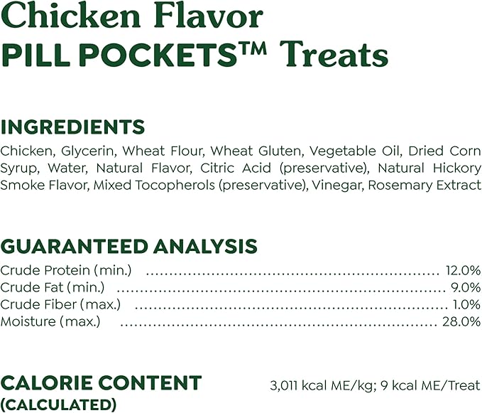 Greenies Pill Pockets for Dogs Small Size, Soft Dog Treats, Chicken Flavor, 3.2 oz. Pouch (30 Treats)