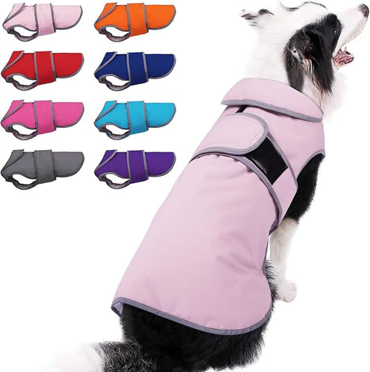 MIGOHI Waterproof Windproof Dog Coat - Reversible Stormguard Winter Jacket for Small to Large Dogs (Pink, XL)