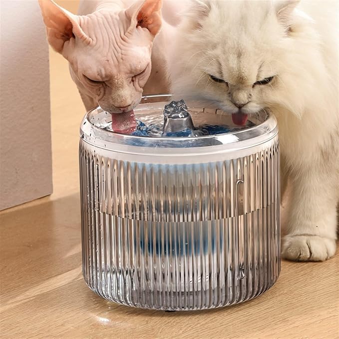 Smart Transparent Pet Water Fountain for Cats & Dogs, Automatic Drinking Bowl with 3 Flow Designs
