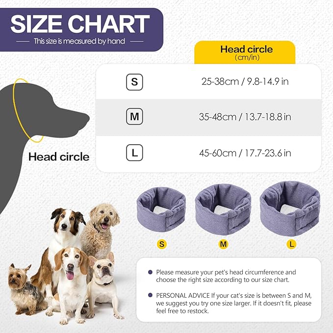 Ear Muffs for Dogs,Calming Hoodie Thunder Head Wrap,No Shake Anxiety Relief Pet Covers Ear Noise Protection Vest for Dogs for Fireworks,Vet Visits,Bathing(Purple,S)