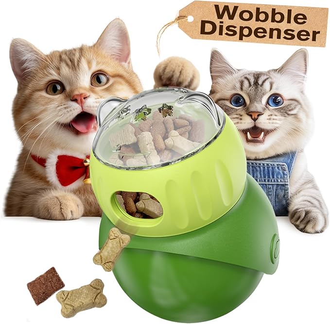 Interactive Wobble Cat Treat Dispenser – Slow Feeder Toy for Boredom & Overeating