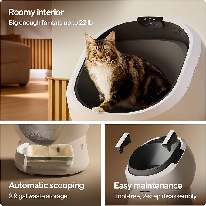 PETLIBRO Automatic Litter Box with AI-Camera Waste Analysis, Auto Odor-Control Self Cleaning Cat Litter Box