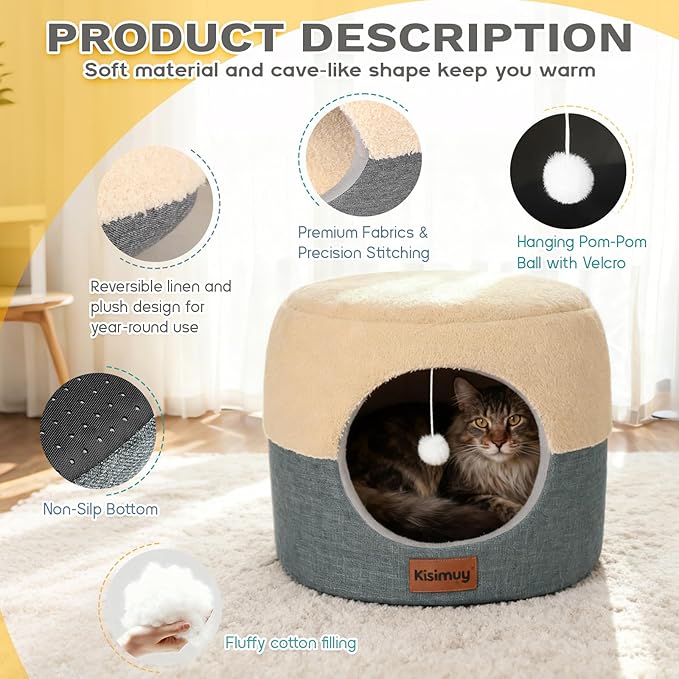 Hideaway Cave Bed – Anti-Anxiety Sanctuary + Reversible Cushion