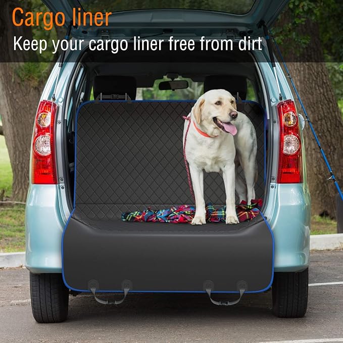 Active Pets Blue XL Dog Car Hammock Back Seat Cover, Waterproof Backseat Cover Protector for Truck Bench Rear of Sedans or SUVs, Essential Pet Supplies Vacuum or Wipe Clean, Machine Washable