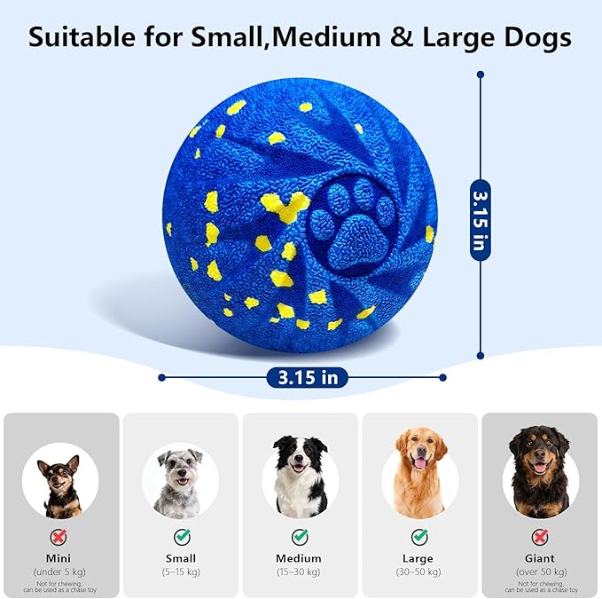 Interactive Dog Toy Ball, Interactive Dog Toys for Large Medium Dogs - Smart Automatic Bouncing Ball - 3 Modes Moving Vibrating Rolling Jumping Balls to Keep Them Busy