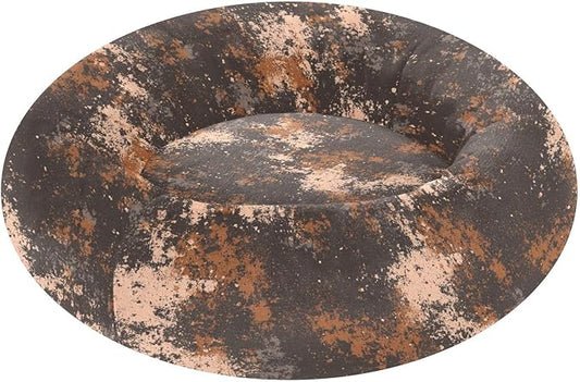 Brown Grey Mottled Pattern Pet Dog Beds Calming Anti Anxiety fluffier Calming Bed for Medium Size Pets Supplies
