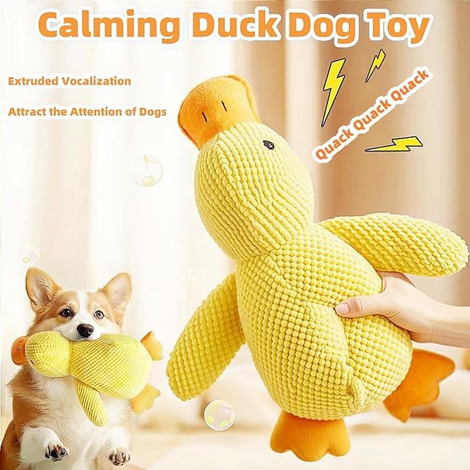 2024 New Calming Duck Dog Toy, Emotional Support, Plush, Interactive for Boredom, Dog Companion, Large Size 17.7*15in (G-3PCS)