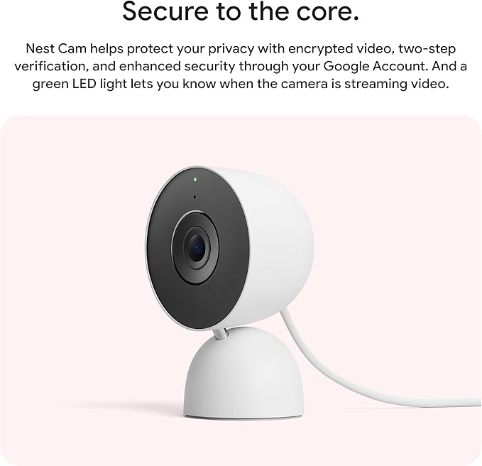Google Nest Cam Indoor (Wired, 3rd Gen) - Security Camera with 2K Video and Gemini, Night Vision, 2-Way Audio, Works with Google Home - 2025 Model - Berry