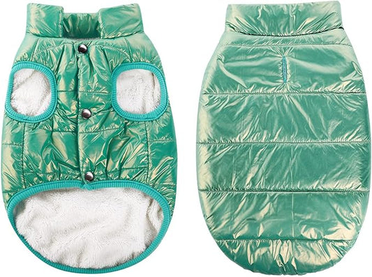 ASENKU Dog Winter Coat - Waterproof Windproof Dog Jacket, Warm Snowproof Doggie Puffer Vest for Cold Weather, Lightweight Snow Coats for Small Medium Large Dogs(Mint Green, XS)