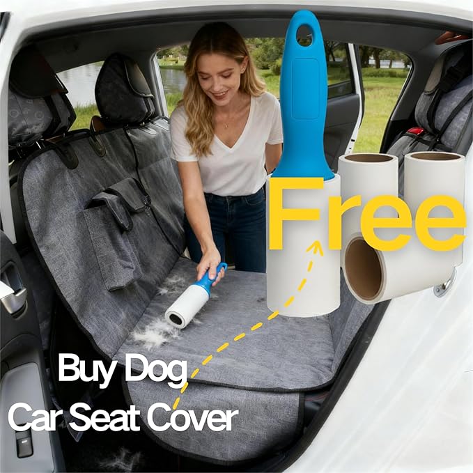 Dog Seat Cover for Car Back Seat, Machine Washable, Dog Hammock Scratch-Proof, Waterproof, Non-Slip, Durable Portable Car Back Seat Cover for Cars, Trucks, SUVs, Gray
