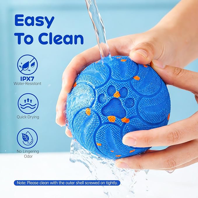 Smart Interactive Dog Toys, Upgraded Chew-Resistant E-TPU, Auto-Bounce & Rotating, Obstacle Avoidance, Ipx7 Waterproof with Colorful Led Lights for Indoor/Outdoor Use