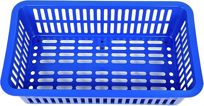 YDB Storage Plastic Drain Basket with Feet for Sorting Live Fresh Shellfish Oyster Abalone Scallop Geoduck Clams Mussels or Garden Harvest 4PCS(Blue)