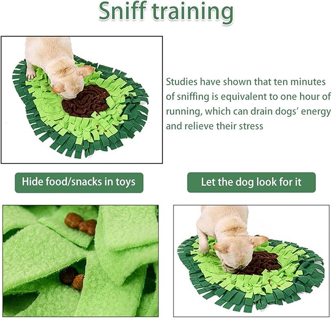 Snuffle Mat for Dogs, Interactive Dog Puzzle Toys,Dog Feeding Mats, Slow Eating Bowl Travel Use,Dog Treat Dispenser,Encourages Natural Foraging Skills for Pets for Training and Stress Relief