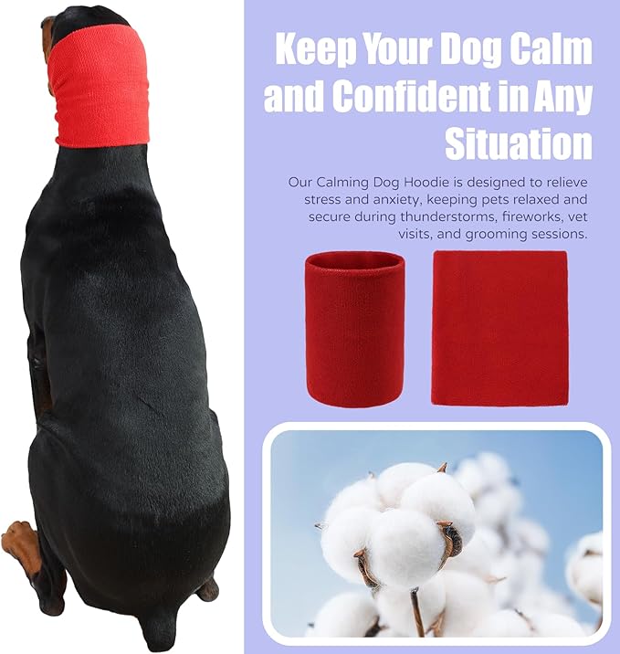 Dog & Cat Calming Hoodie - Anxiety Relief Ear Protector, Noise-Canceling Head Cover for Grooming, Bath, Force Drying, Thunder & Fireworks