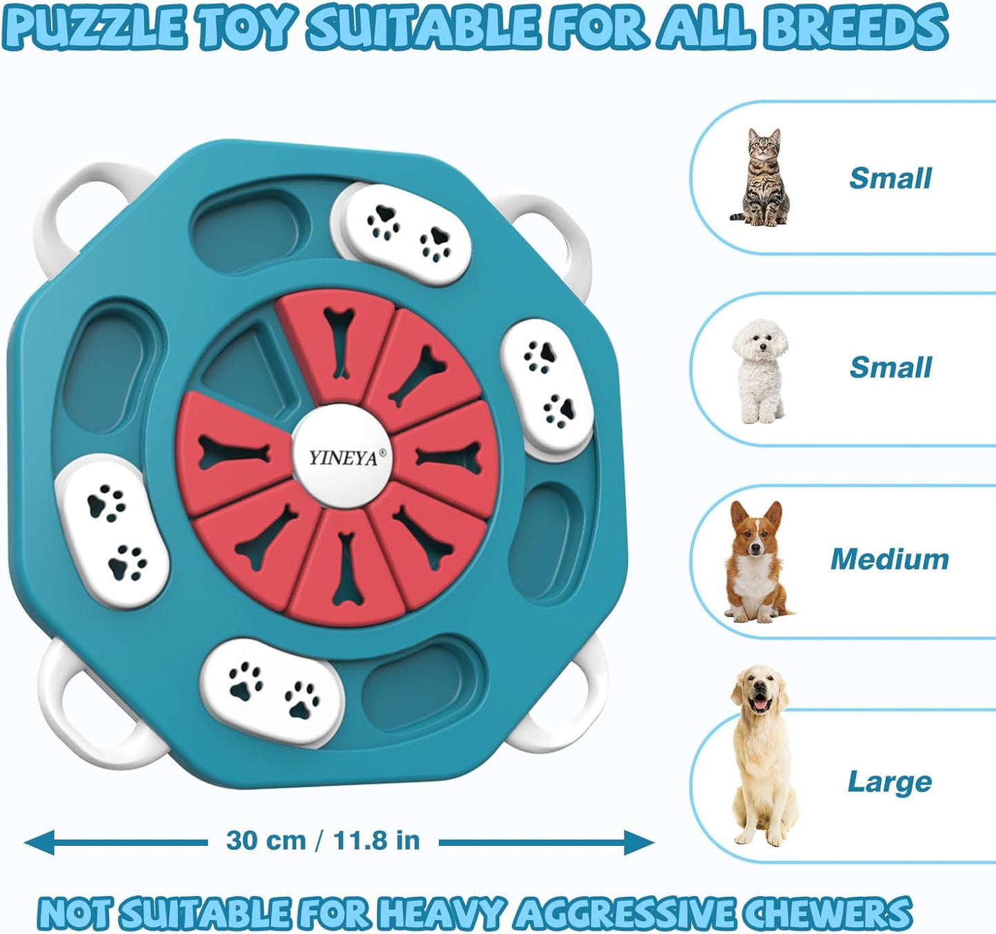 YINEYA Dog Puzzle Toy, Enrichment Toys for Dogs Training IQ & Treat Brain Games, Dog Toys to Keep Them Busy, Mental Stimulation for Dogs, Puppy Toy for Treat Dispensing, Puzzle for Small, Medium, Cats