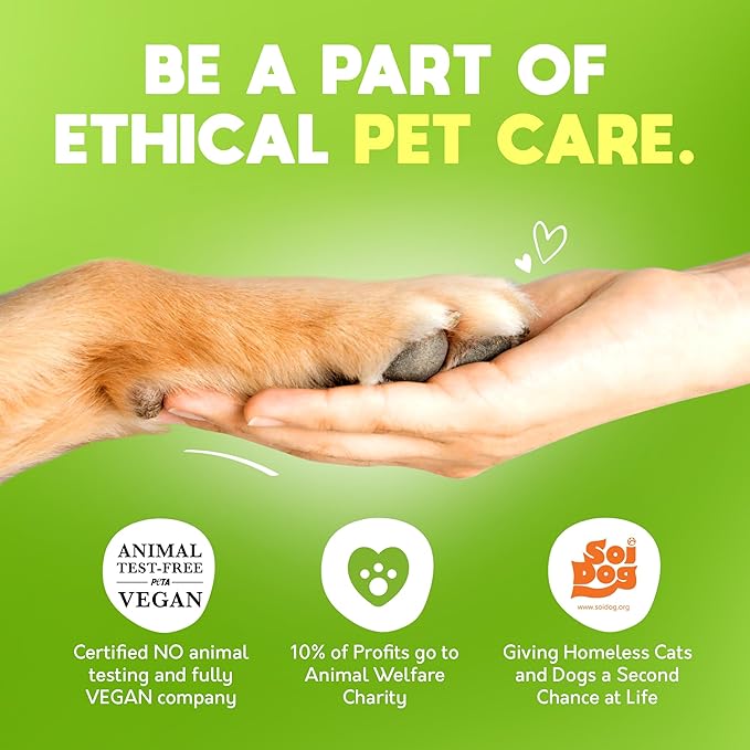 Lick-Safe Pet Wipes for Dogs & Cats - Vet-Approved & Hypoallergenic - Cleans Mud, Odors & Dander - Wipes for Paws, Face & Butt - 10% to Charity - Earth-Friendly & Unscented Cat Cleaning - Pack of 100