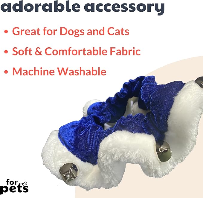 Huxley & Kent Ruff Pet Scrunchy | Hanukkah (Extra-Small) | Festive Christmas/Holiday Neckwear for Dogs/Cats | Fun Stretchable Costume Accessory | Soft Collar with Bells