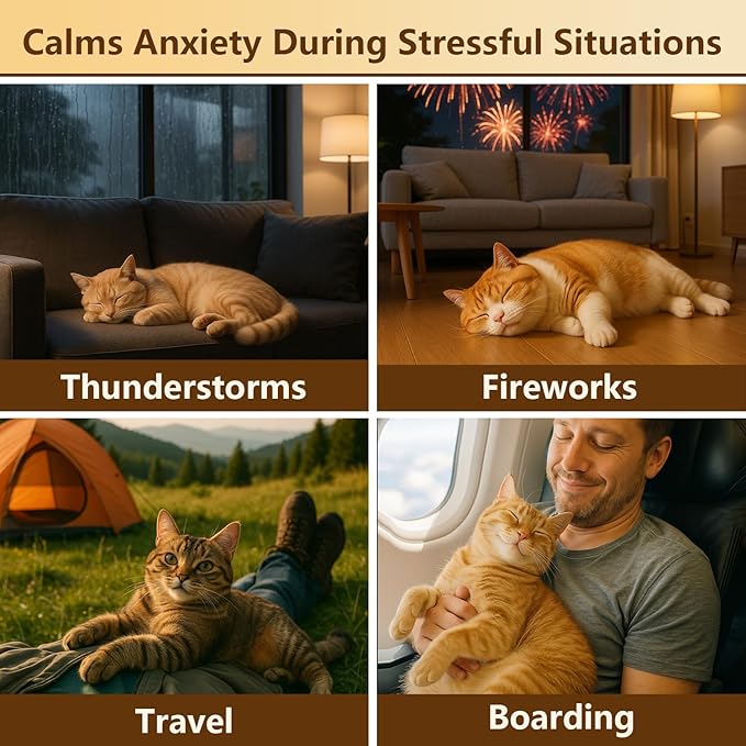 Cat Calming Drops – Natural Anxiety & Stress Relief for Cats | Sleep Aid, Travel & Grooming Support | Helps with Aggression, Loud Noises & Night Restlessness | Safe Herbal Formula