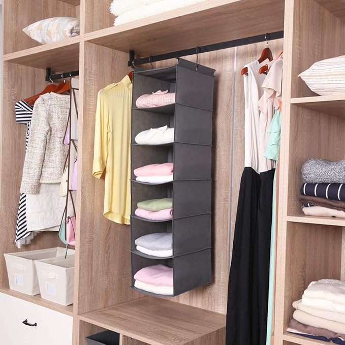 MAX Houser Hanging Closet Organizer, Hanging Sweater Organizer,Foldable Hanging Shelves for Closet